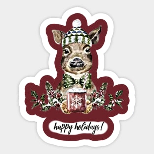 Happy Holidays (reindeer) Sticker